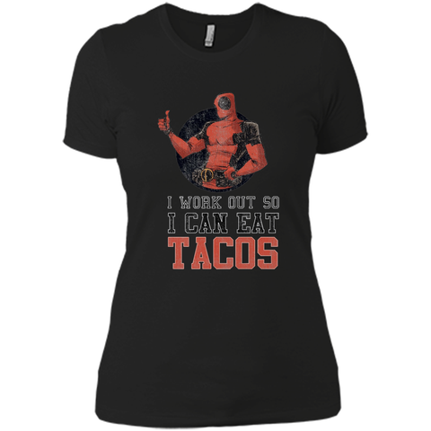 Marvel Deadpool Work Out Eat Tacos Graphic T-Shirt