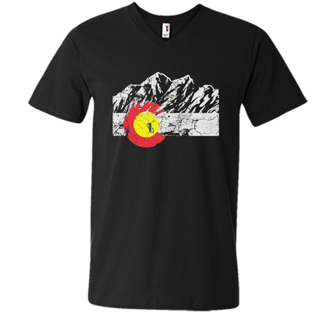 Colorado Flag Moutain Vintage T Shirt - Colorado Day Shirts