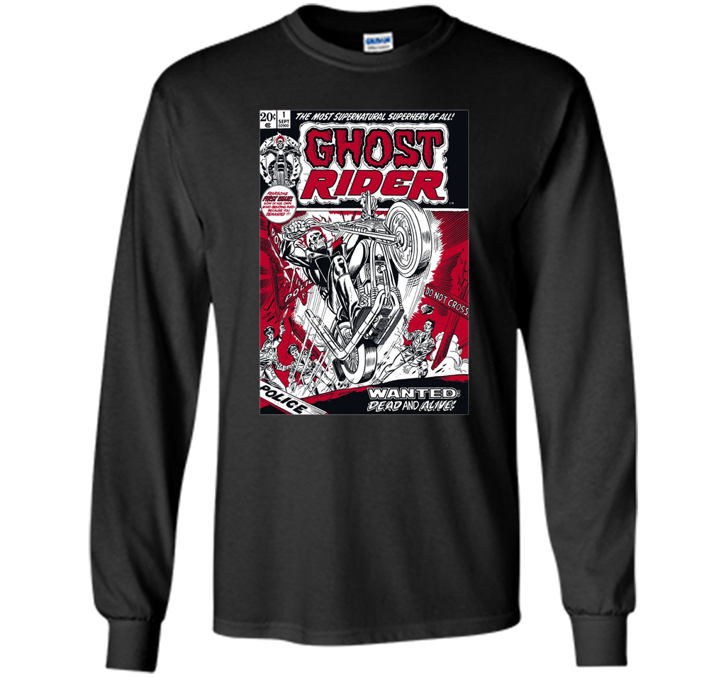 Marvel Ghost Rider Comic Book Cover Print Graphic HORROR T-Shirt shirt