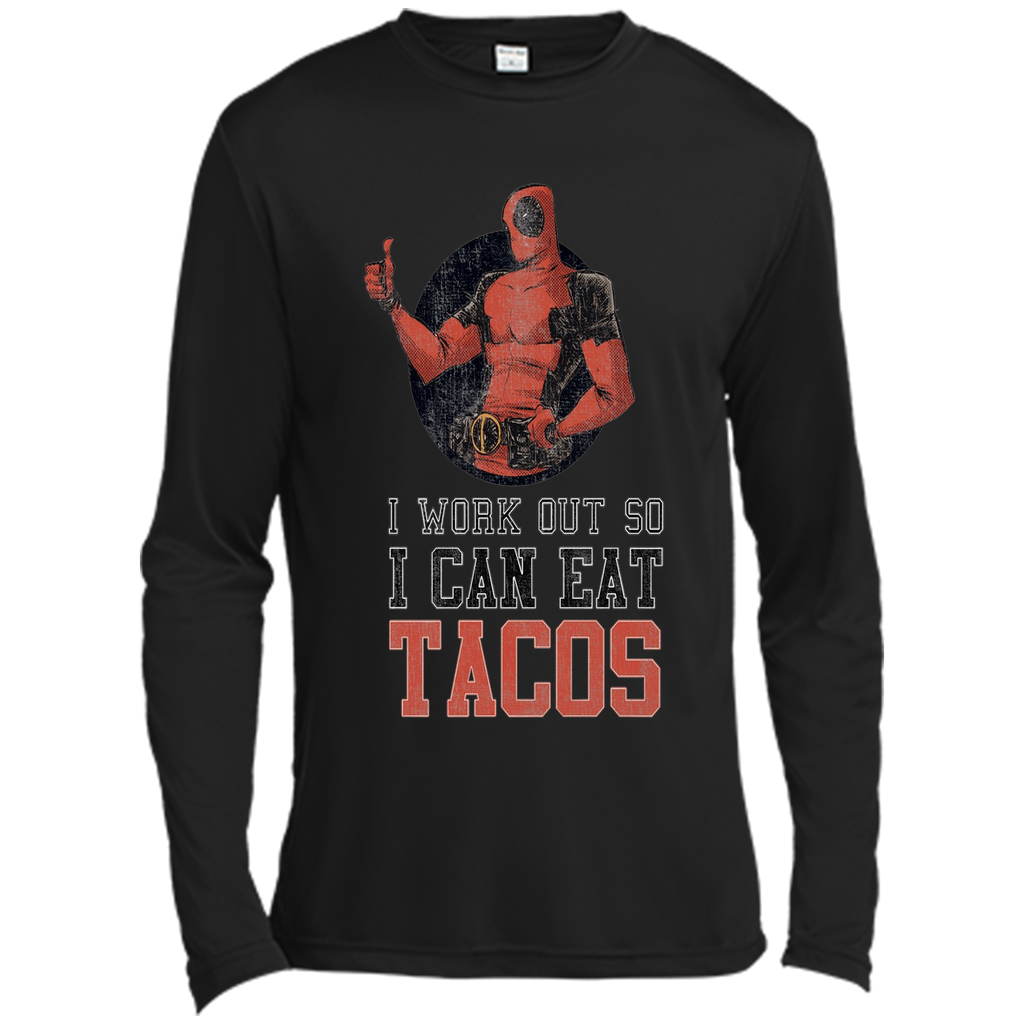 Marvel Deadpool Work Out Eat Tacos Graphic T-Shirt