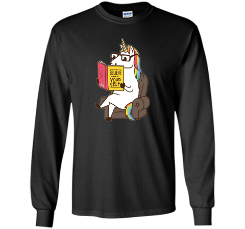 Unicorn Shirt Believe in Yourself Motivational Book Lover