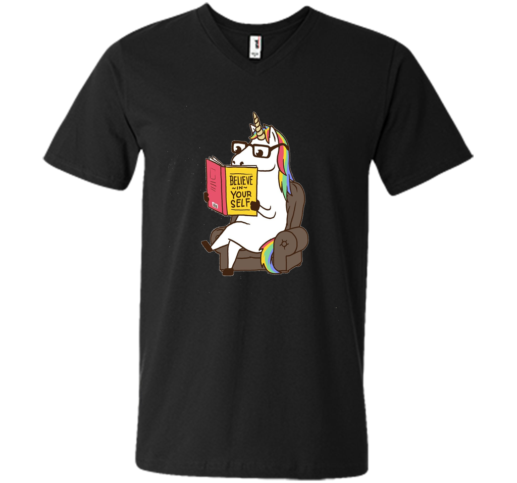 Unicorn Shirt Believe in Yourself Motivational Book Lover