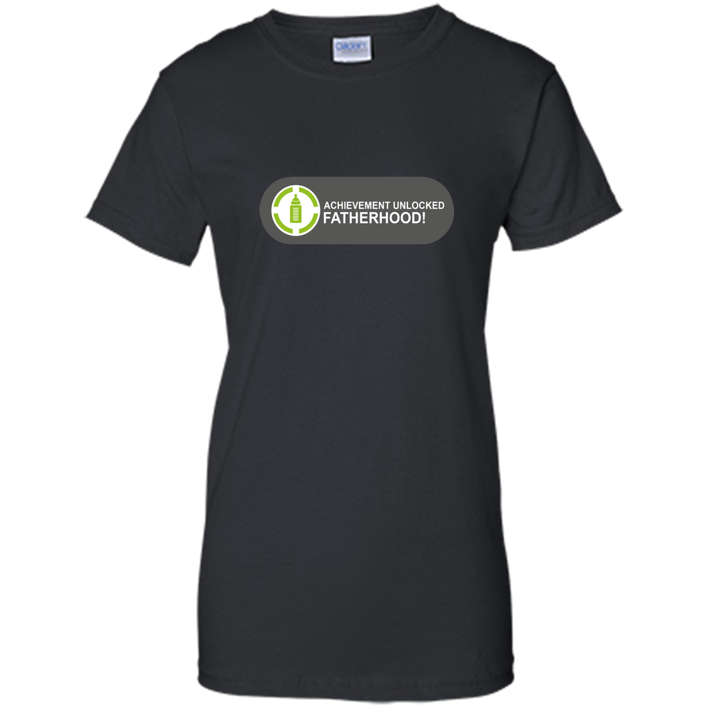Achievement Unlocked Fatherhood Funny New Dad Gamer T-Shirt