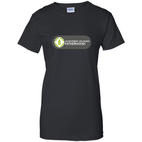 Achievement Unlocked Fatherhood Funny New Dad Gamer T-Shirt