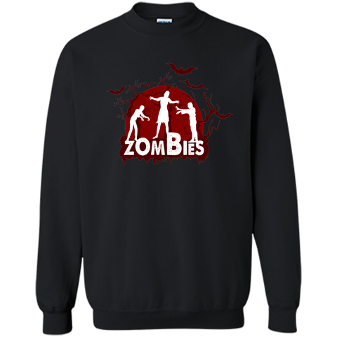 welcome to homeland of zombies, halloween Printed Crewneck Pullover Sweatshirt 8 oz