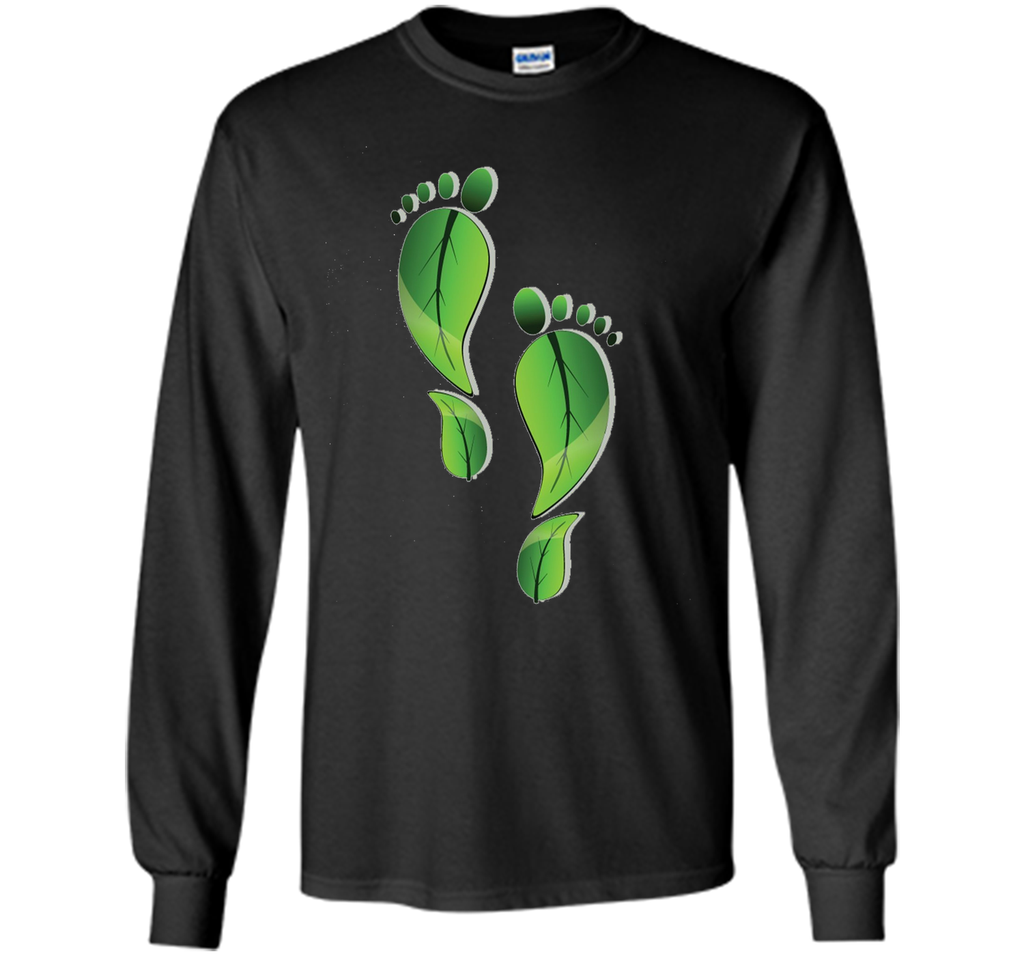 Green Leaf Foot Prints Environmental T Shirt
