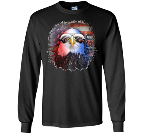 American Flag Bald Eagle Aviator Sunglasses Grungy T-Shirt