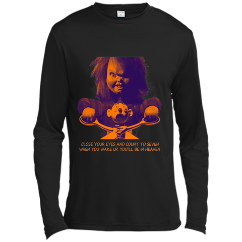(1) close your eyes, you'll be in heaven, halloween day Long Sleeve Moisture Absorbing Shirt