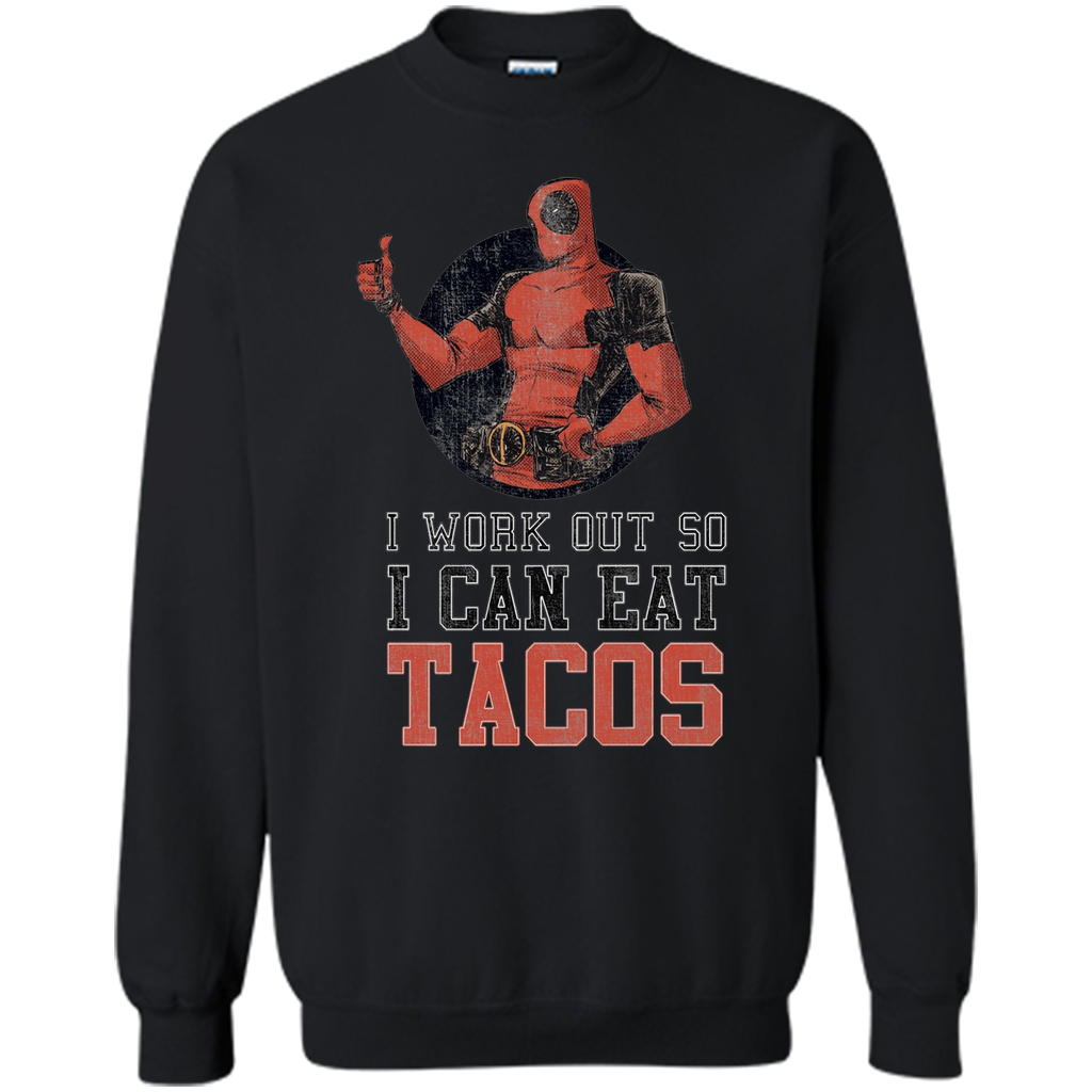 Marvel Deadpool Work Out Eat Tacos Graphic T-Shirt