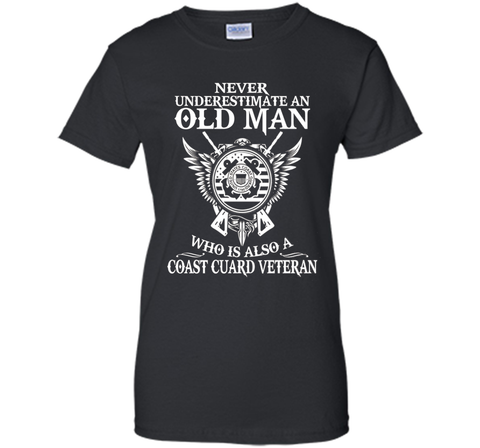 Never underestimate an old man coast guard veteran tshirt shirt