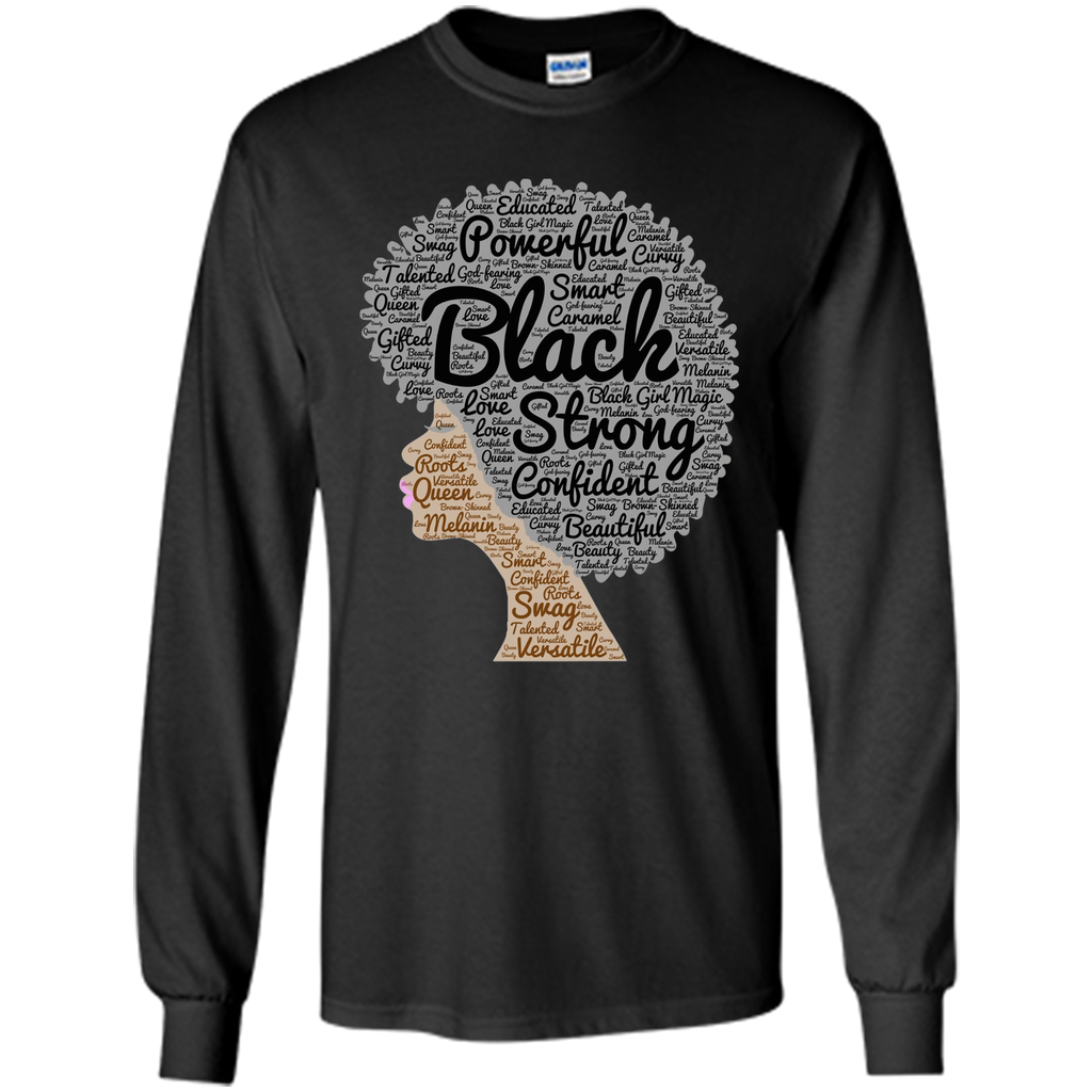 Afro Word Art Natural Hair T-Shirt for Black Women