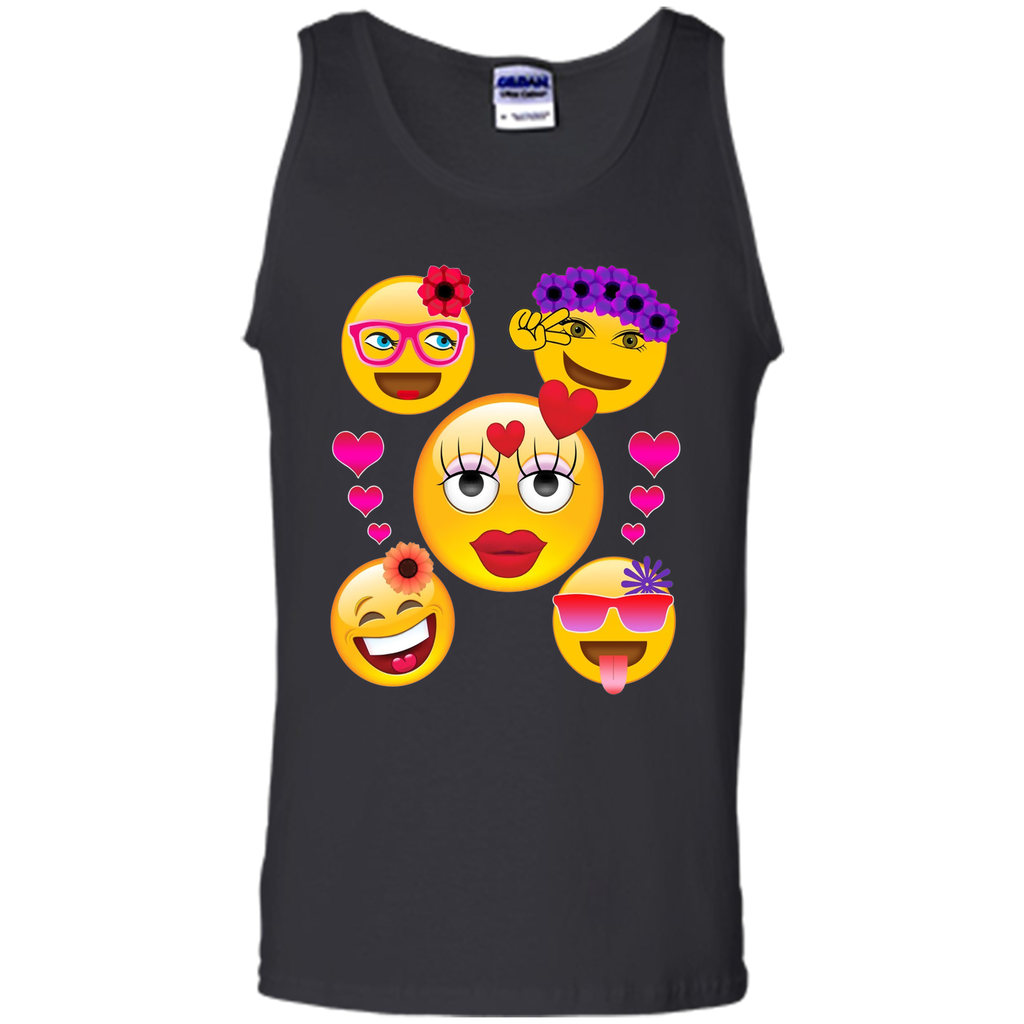 Cute Emoji Face Collage T-Shirt for Girls and Women