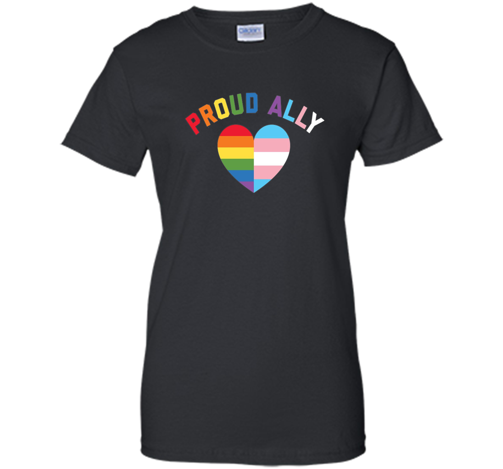 Proud Ally LGBT Rainbow Heart - Gay Pride Month T-Shirt