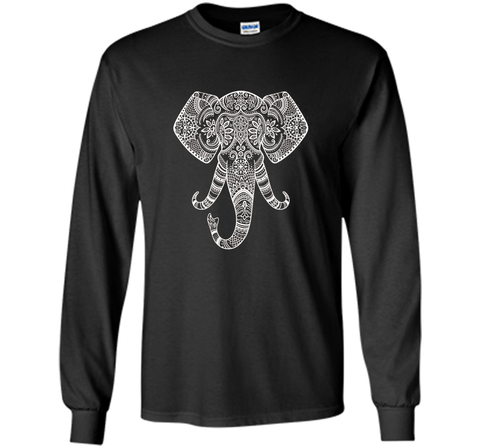 Painted Elephant Tracing | Indian Art Yoga Motif T-shirt