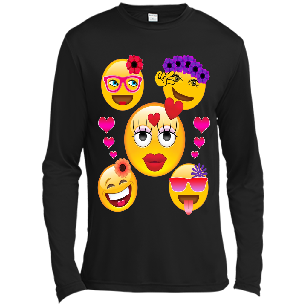 Cute Emoji Face Collage T-Shirt for Girls and Women