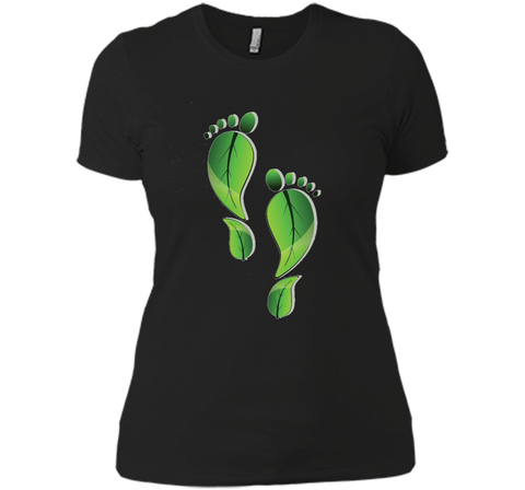 Green Leaf Foot Prints Environmental T Shirt