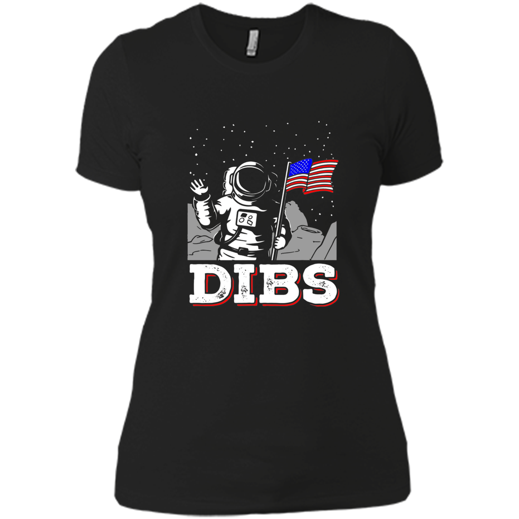 July 4 DIBS Flag On Moon Astronaut Space T-Shirt