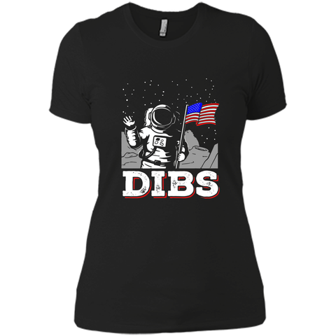 July 4 DIBS Flag On Moon Astronaut Space T-Shirt