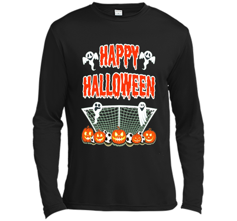 Soccer Halloween Pumpkin Ghost T-Shirt Long Sleeve Moisture Absorbing Shirt