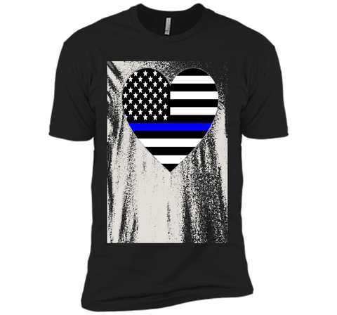 Thin Blue Line Police Support Love Heart T-shirt.