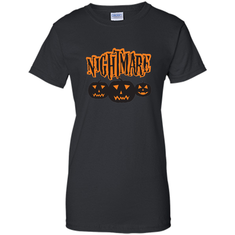 nightmare pumpkin halloween t shirt Ladies Custom