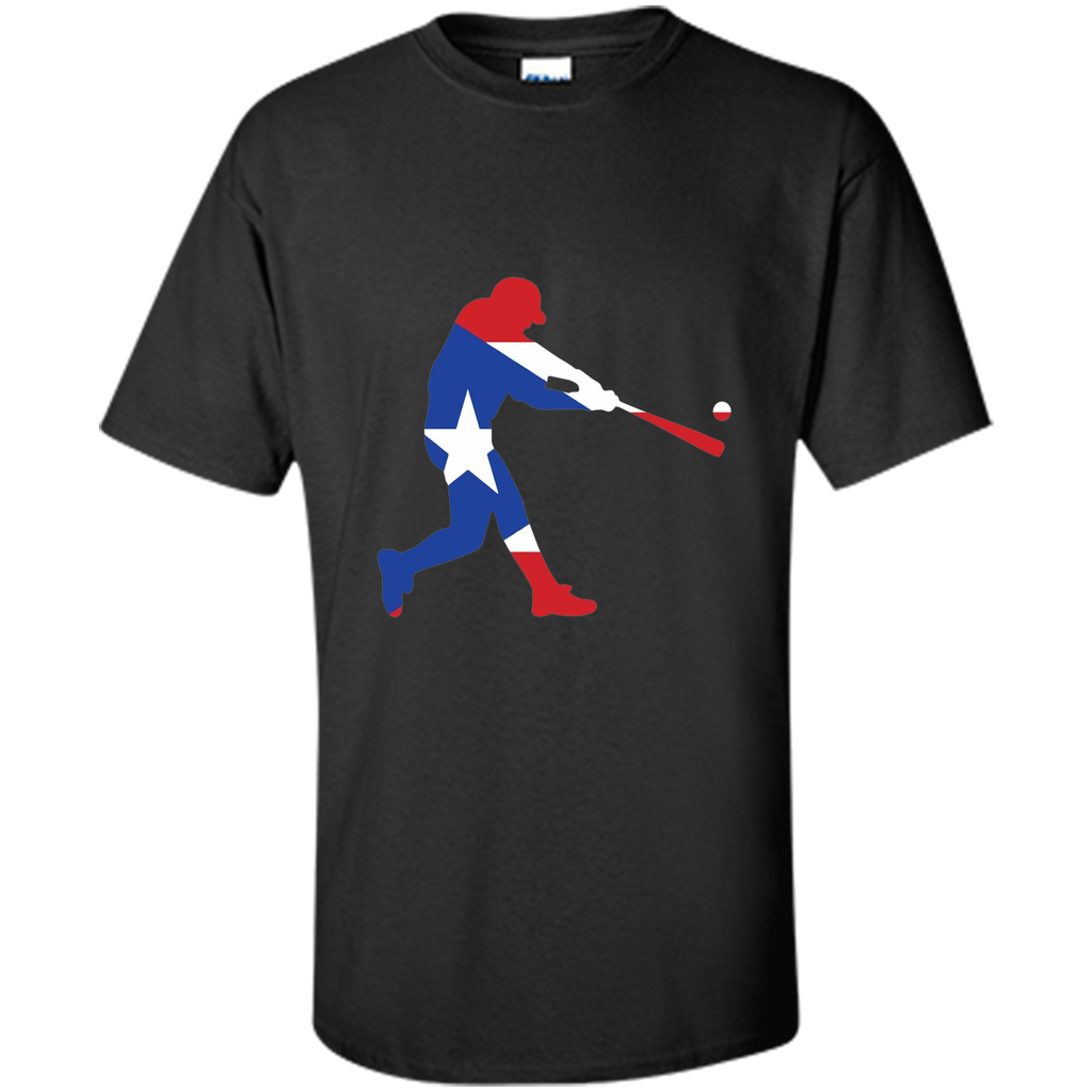 Puerto Rico Baseball T Shirt PR Batter Classic Flag T-Shirt