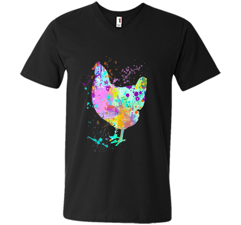 Chicken T-Shirt, Watercolor Splash Love Chickens Tee Shirt