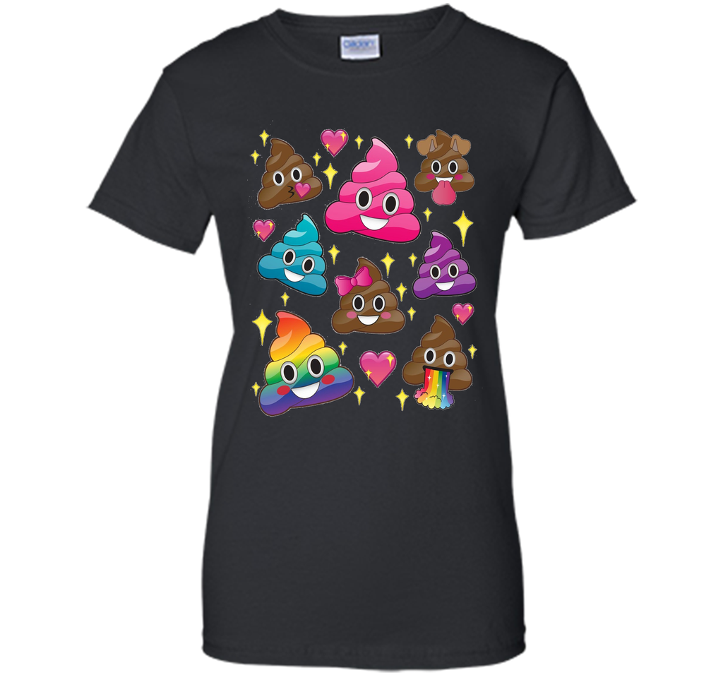Cute Girl Rainbow Emoji Poop T-Shirt - BFF Gift or PJ Tee