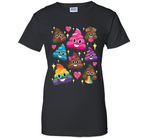 Cute Girl Rainbow Emoji Poop T-Shirt - BFF Gift or PJ Tee