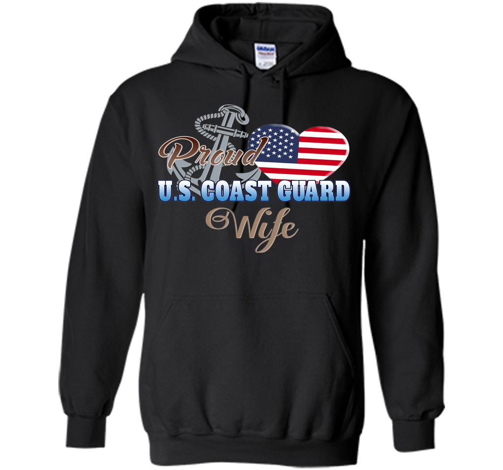 Proud U.S. Coast Guard Wife Patriotic Heart T Shirt t-shirt