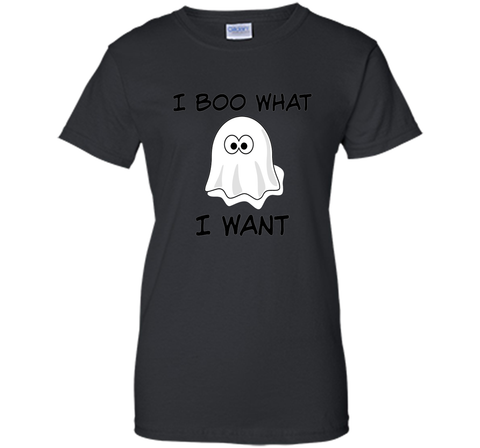 Funny Halloween T Shirt Ladies Custom , I BOO What I want