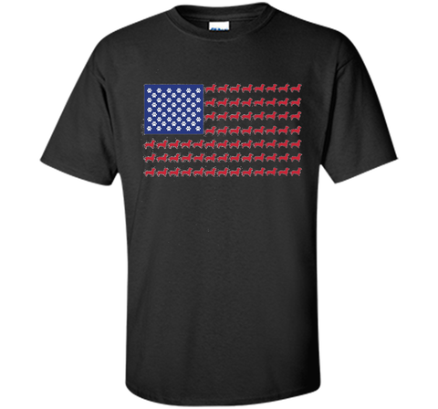 Dachshund T-Shirt - Cute American Flag 4th of July