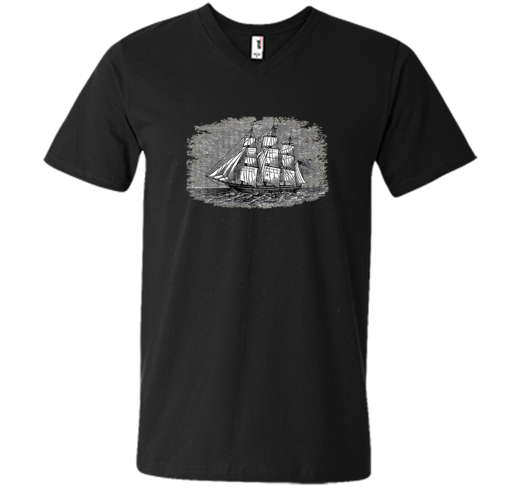 Antique vintage sailing ship Navy frigate pirate clipper tee