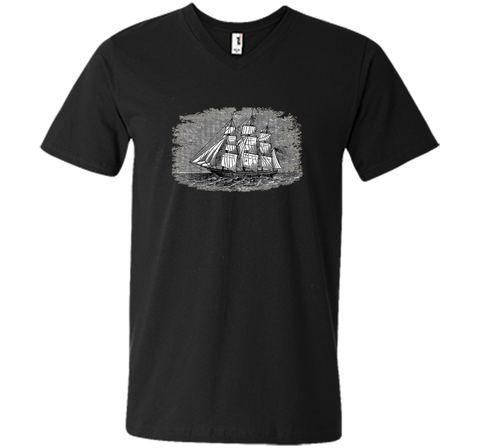 Antique vintage sailing ship Navy frigate pirate clipper tee
