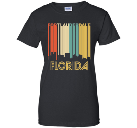 Retro 1970's Style Fort Lauderdale Florida Skyline T-Shirt