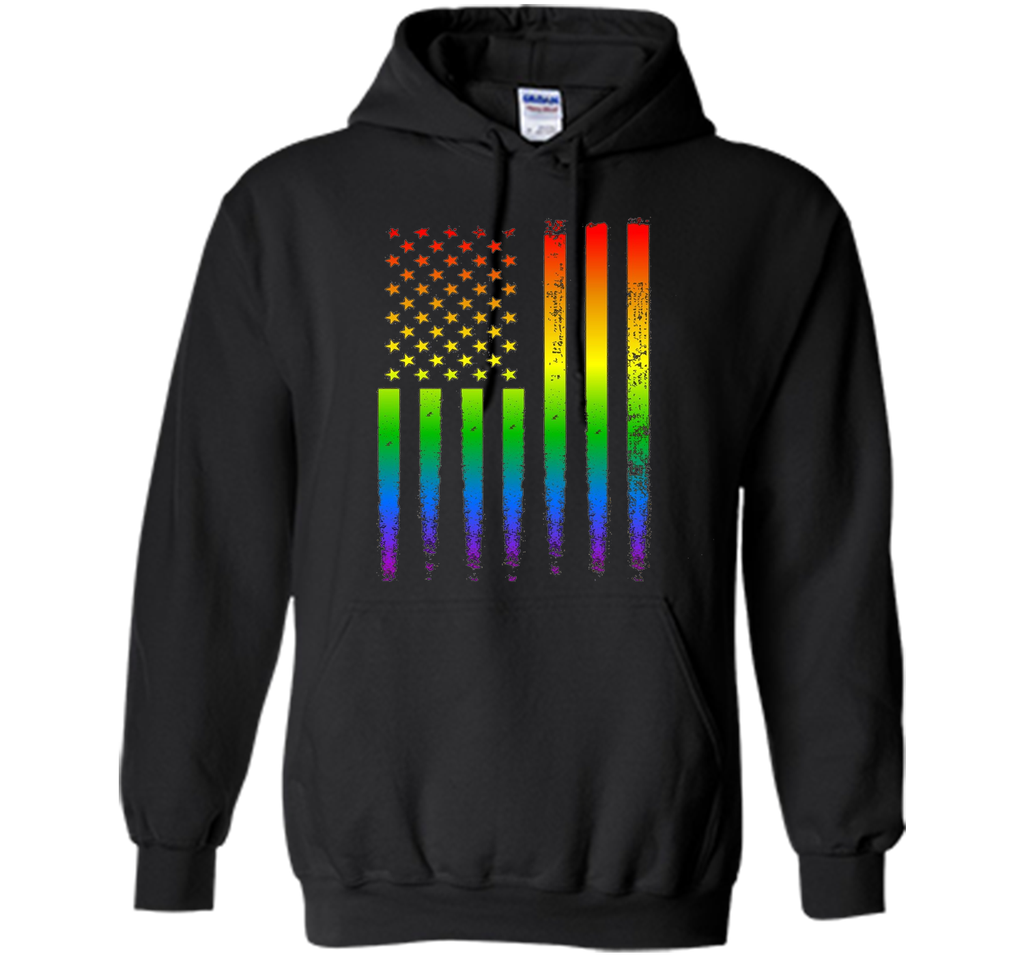 LGBT American Flag Pride Rainbow T Shirt Gay Lesbian Trans