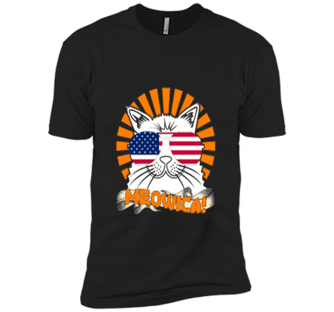 Cat 4th of July Meowica Shirt Funny Patriotic Cat Sunglasses