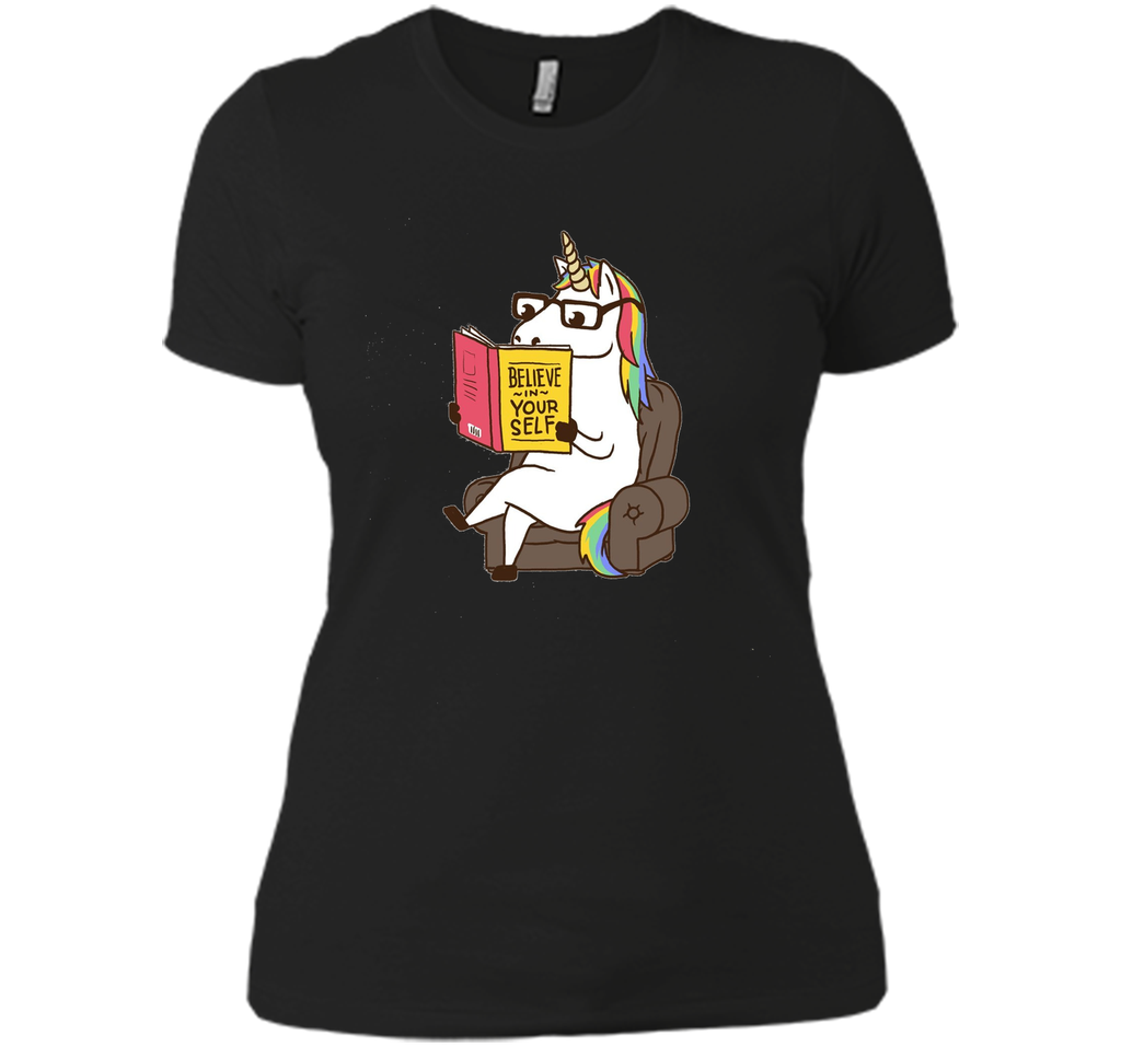 Unicorn Shirt Believe in Yourself Motivational Book Lover