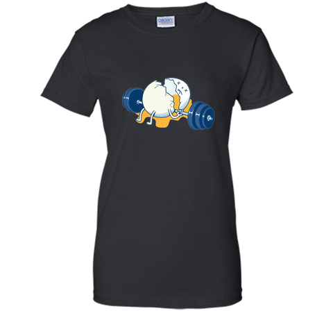 Weightlifting Accident Gym Funny Egg T-shirt
