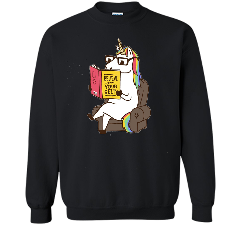 Unicorn Shirt Believe in Yourself Motivational Book Lover