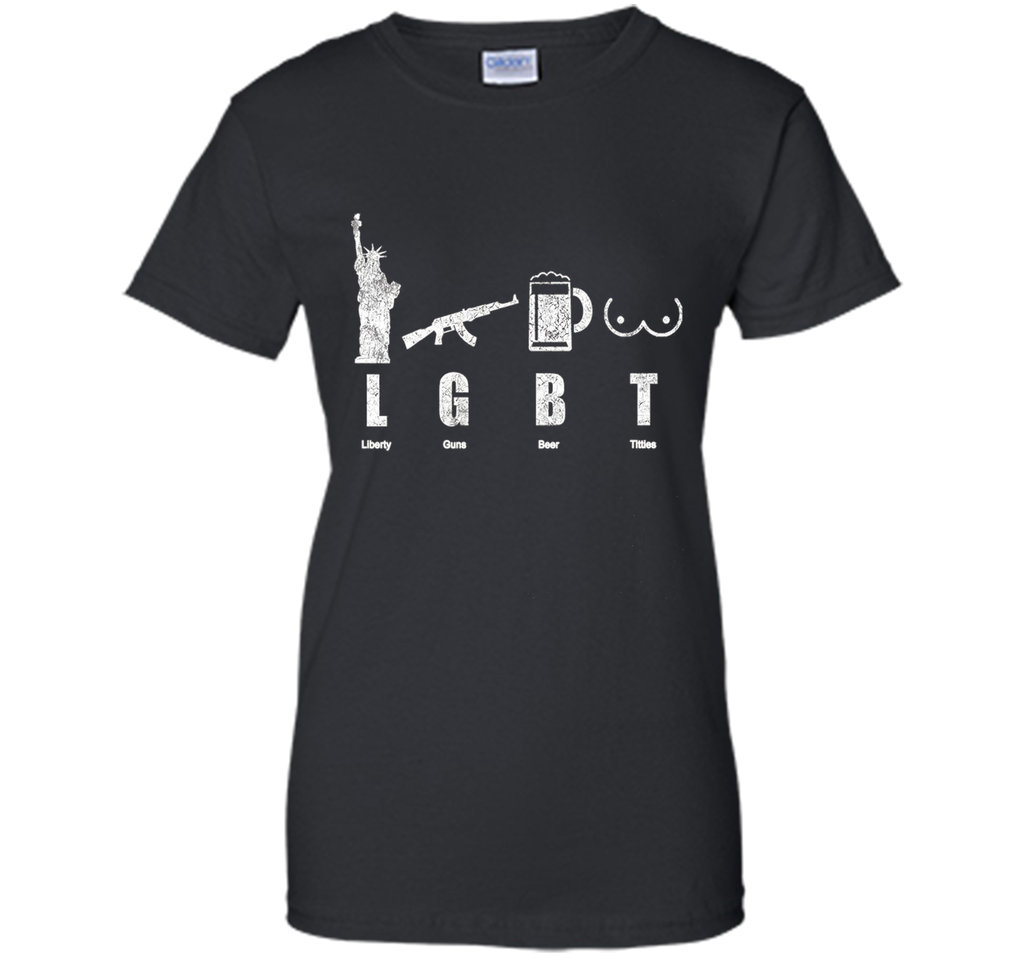 Liberty Gun Beer Funny America LGBT Hot T-Shirt