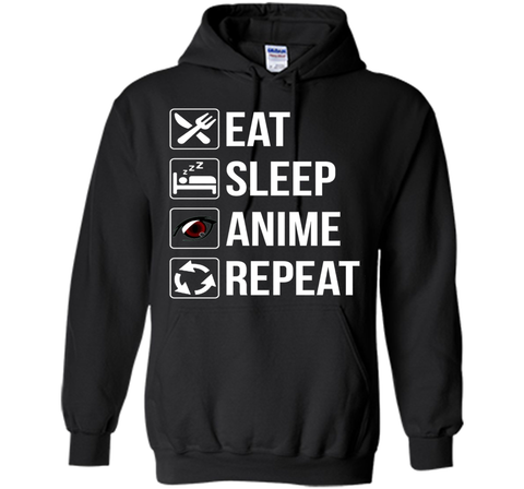 Funny Eat Sleep Anime Repeat TShirt
