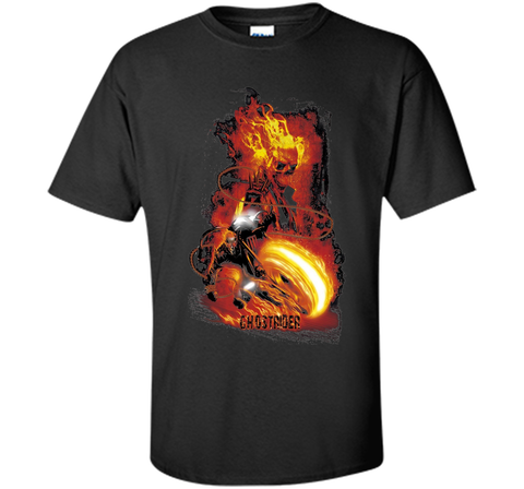 Marvel Ghost Rider Fire Fury Graphic T-Shirt Adult HORROR t-shirt