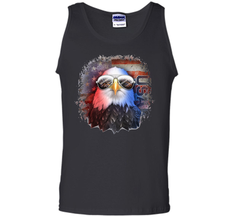 American Flag Bald Eagle Aviator Sunglasses Grungy T-Shirt
