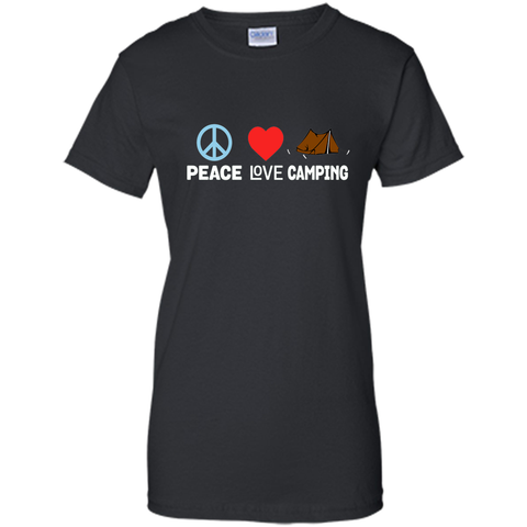 Peace Love Camping T-Shirt - Funny Camper Tent Outdoors Tee