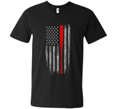 Baseball American Flag T-Shirt - Baseball Bat Flag T Shirt