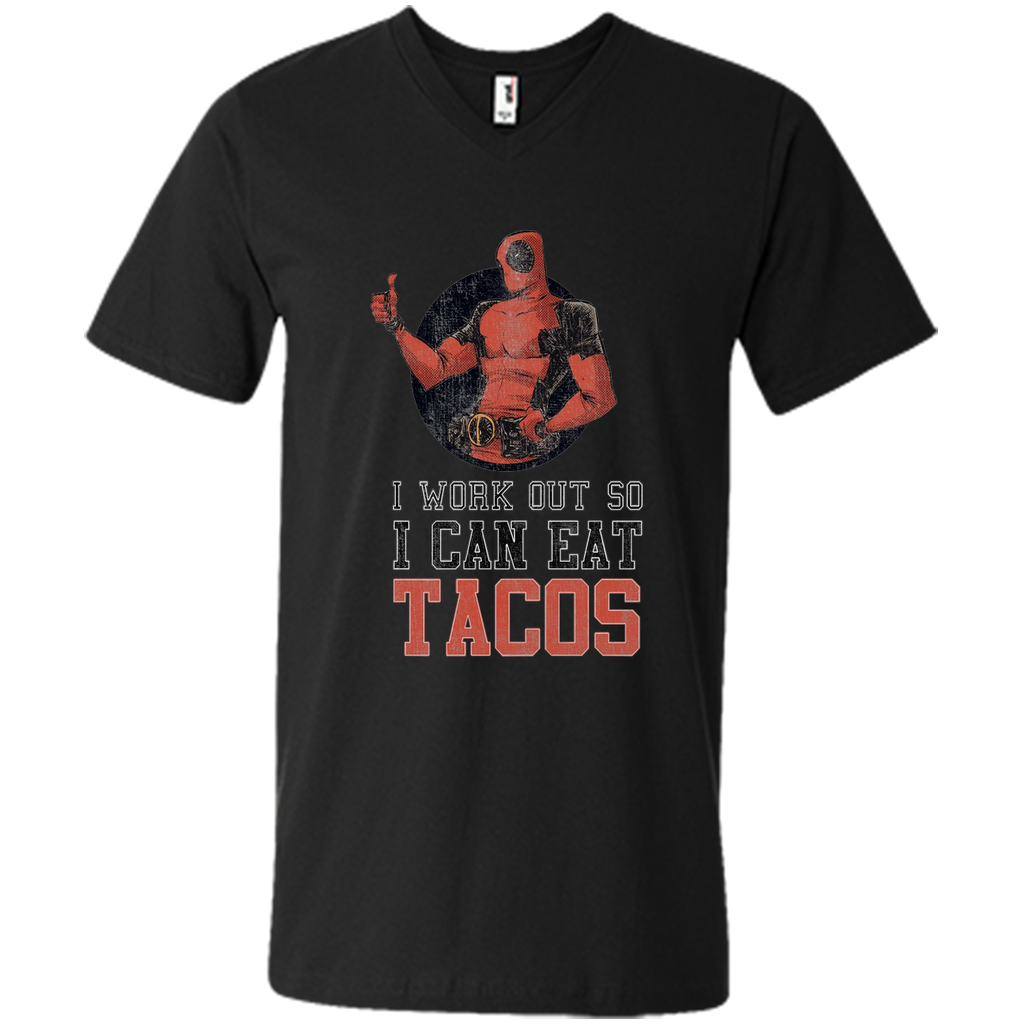Marvel Deadpool Work Out Eat Tacos Graphic T-Shirt