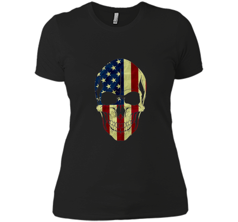 Skull Head Red White And Blue Flag Skull - 4TH Of July Shirt