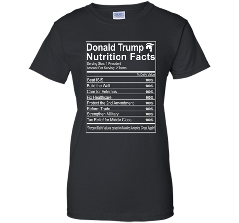 Donald Trump Nutrition Facts Make America Great Shirt