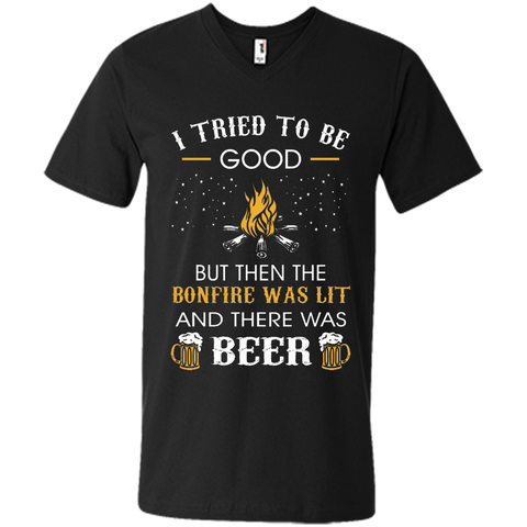 I Tried Be Good But Then Bonfire Lit Beer Camping T-Shirt